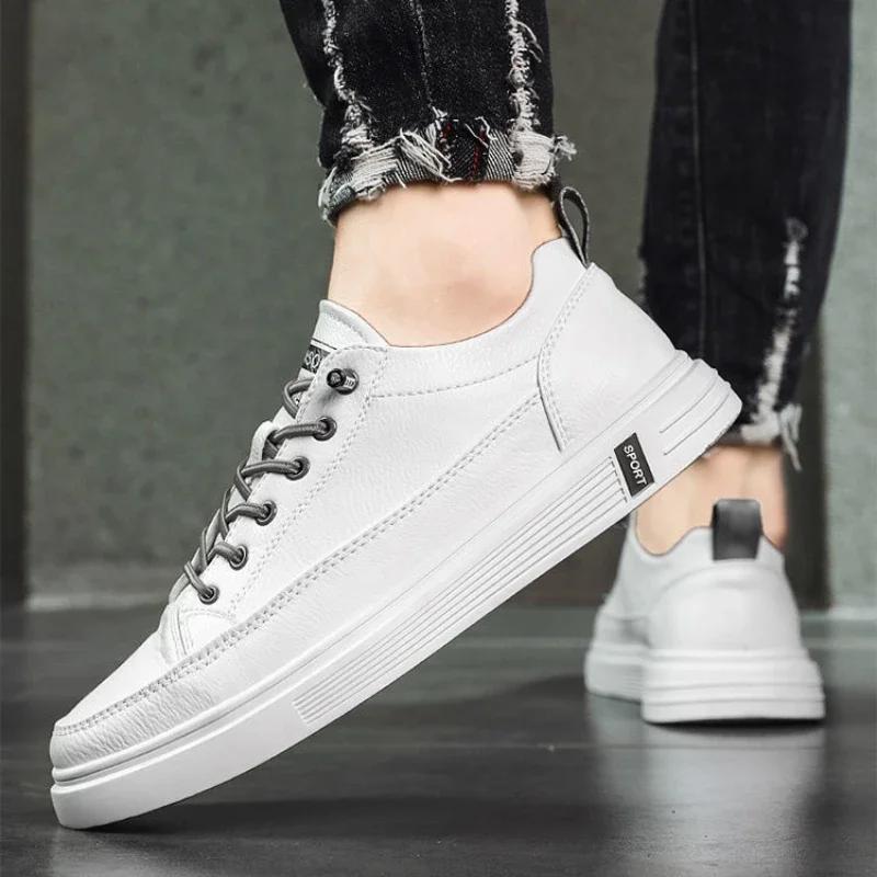 New Shoes for Men Outdoor Comfortable Lightweight Men's Casual Sports Shoes 2024 Fashion Thick Sole Leather Man Loafers Zapatos