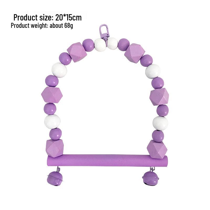 Macaron Rainbow Bird Climbing Pole & Stand Toy for Parrots and Budgies