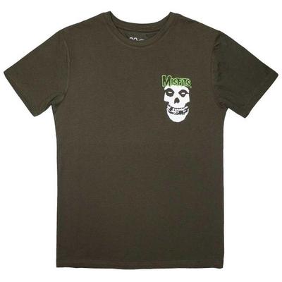 Mini camiseta unissex adulta com caveira e logotipo Misfits