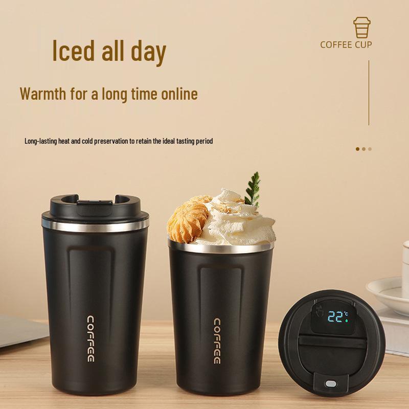 Tazza da Caffè Termica in Acciaio Inossidabile con Display Intelligente - Portatile per Esterni e Pronta per Essere Regalata