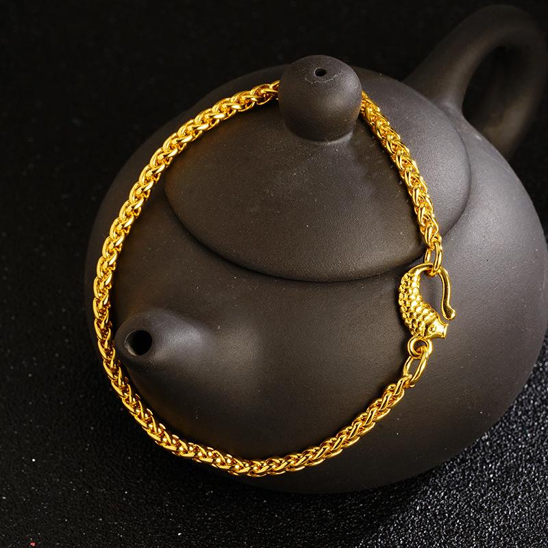 

Браслет с пряжкой из вьетнамского золота «Кои» — ретро, долговечный цвет, универсальный дизайн для девочек.