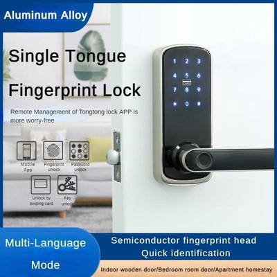 Remote Password Aluminum Door Lock WIFI Bluetooth Smart Lock Single Tongue Fingerprint Lock