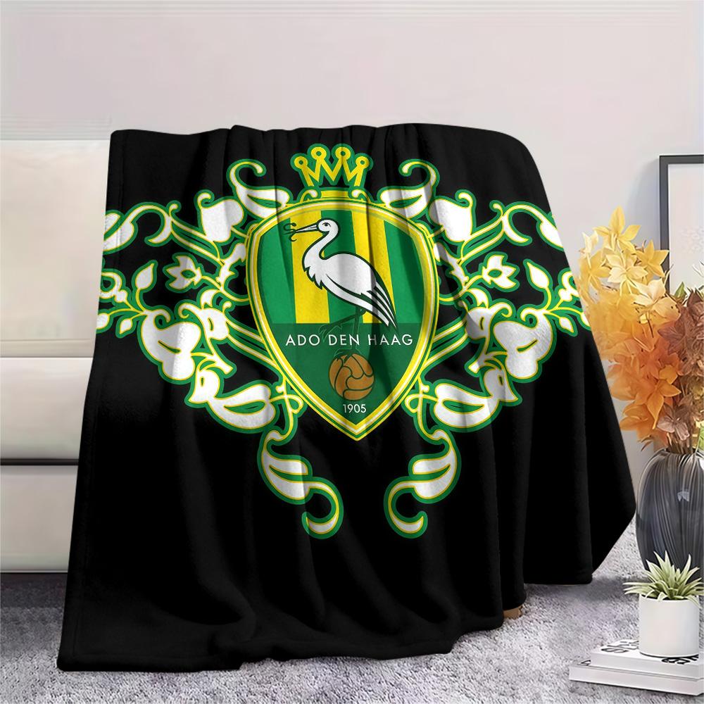 ADO Den Haag Flannel Blanket, High Quality Comfortable for All Seasons, Home Decor, Warmth and Comfort