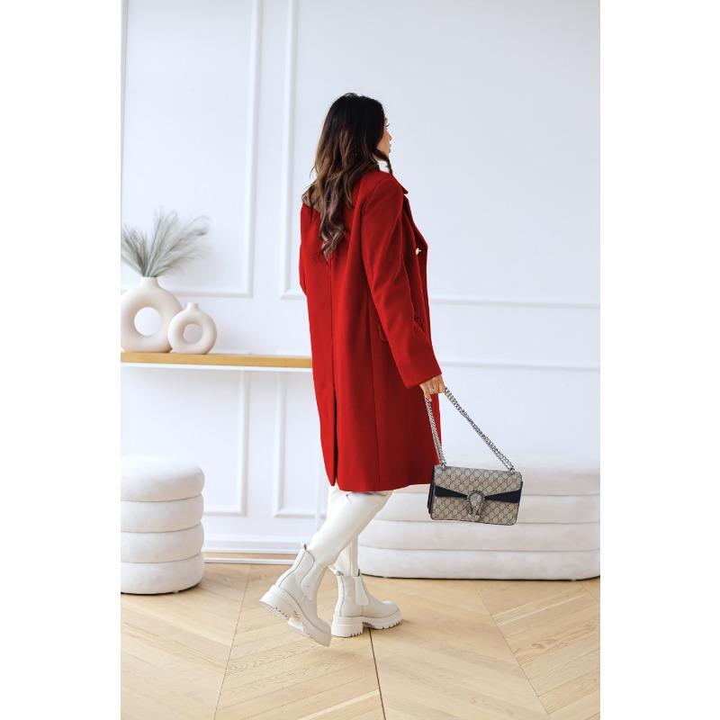 YYFS Moda mujer Casual Color sólido estampado Otoño Invierno manga larga cuello POLO chaquetas y abrigos