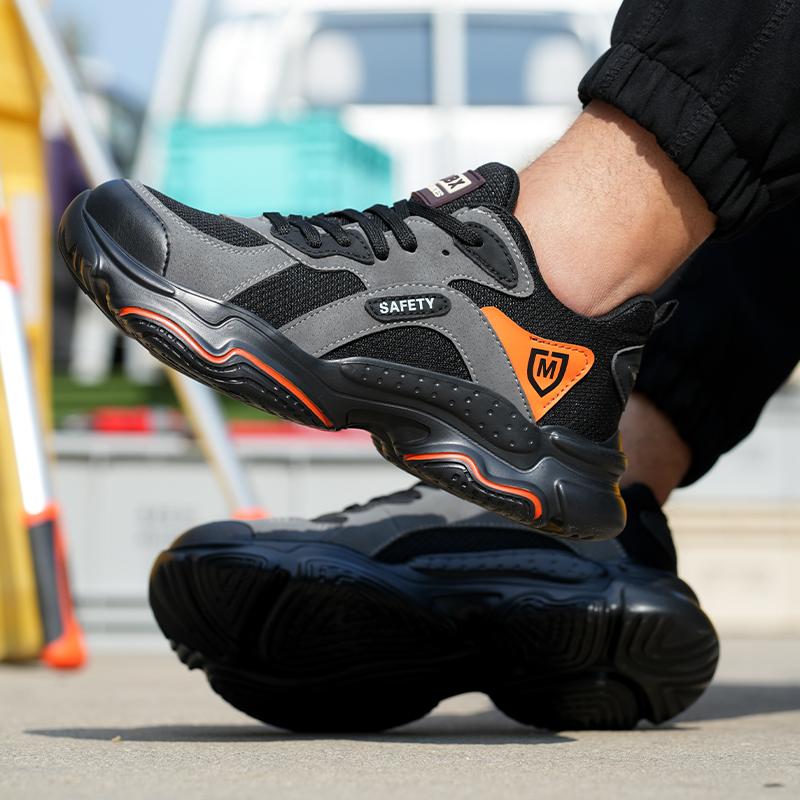 Fashion Safety Men Work Sneakers Anti-smash Outside Shoes Steel Toe Protective Boots Anti-puncture Work Sport Security Shoes