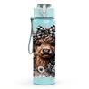 1PC Bear Deer Wildlife Forest Animal Print 750ml Color Plastic Sports Water Bottle Leakproof Flip Straw Lid Suitable for Sports Office Home Use