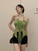 Neck strap sweet and spicy suspender sleeveless top summer new French slim unique chic vest outer wear women