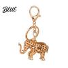Rhinestone Keychain Elephant Alloy Good Luck with Keyring Electroplated Sparkling