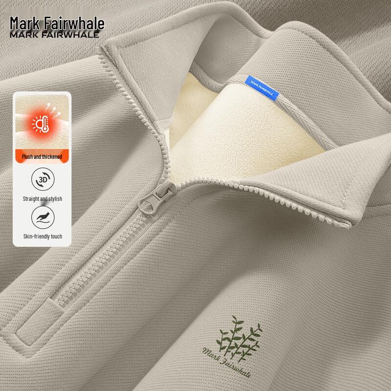 Mark Fairwhale Men's Fleece Half-Zip Stand Collar Sweatshirt