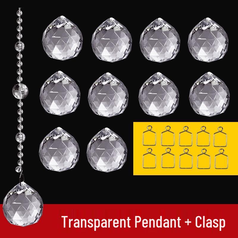 Transparent Crystal Bead Door Curtain for Wedding Decoration - DIY Hanging Partition with Feng Shui Elements, No Punching Required.