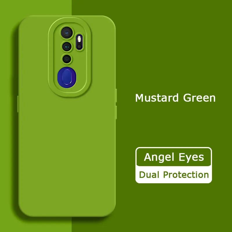 Angel Eyes Square Liquid Silicone Phone Case for OPPO A5 A9 2020 A11 A11X Camera Protective Soft Shockproof Back Cover Armor Bag