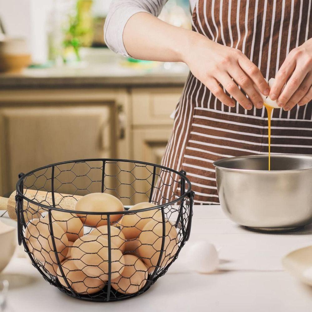 Rustic Hollow Egg Container With Cover Chicken Storage Rack Portable Hen Egg Basket Egg Storage