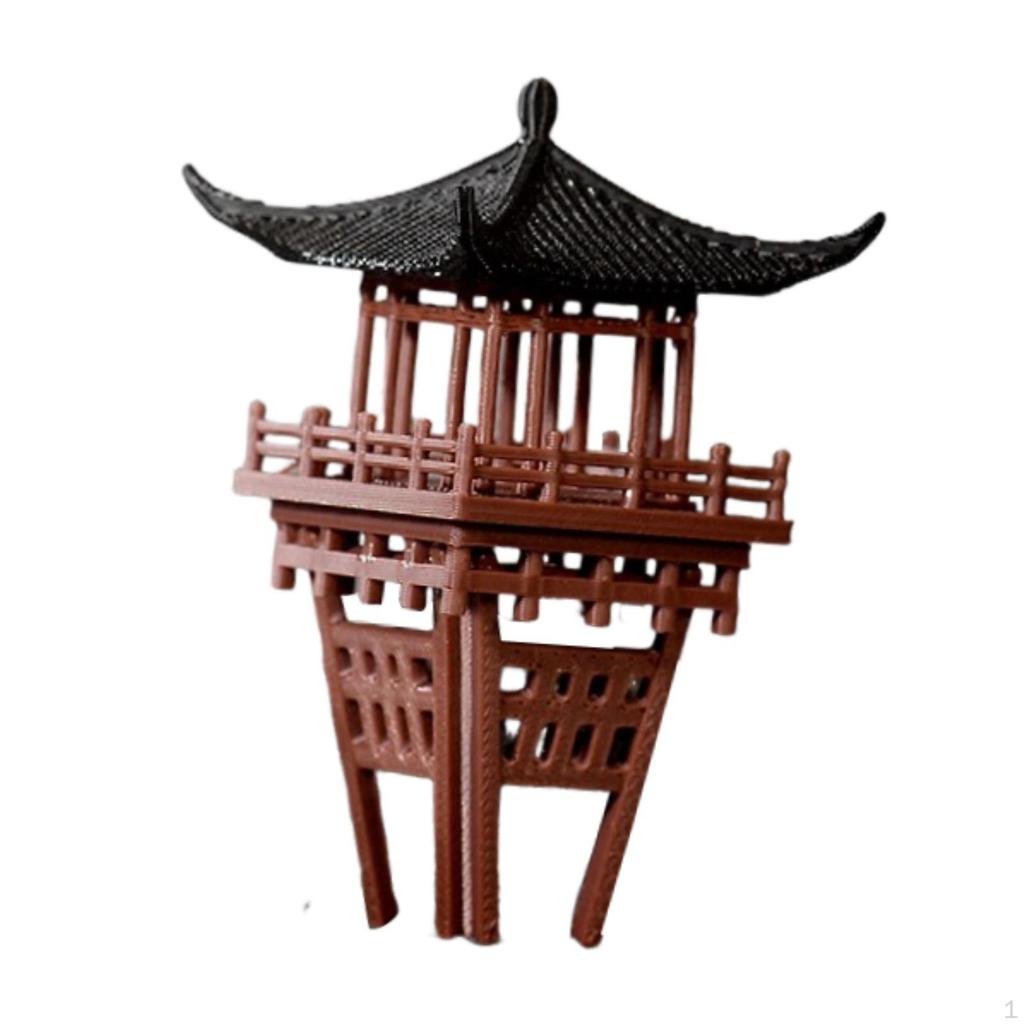Miniature Chinese Pavilion Statue Micro Environment Accent Ornament