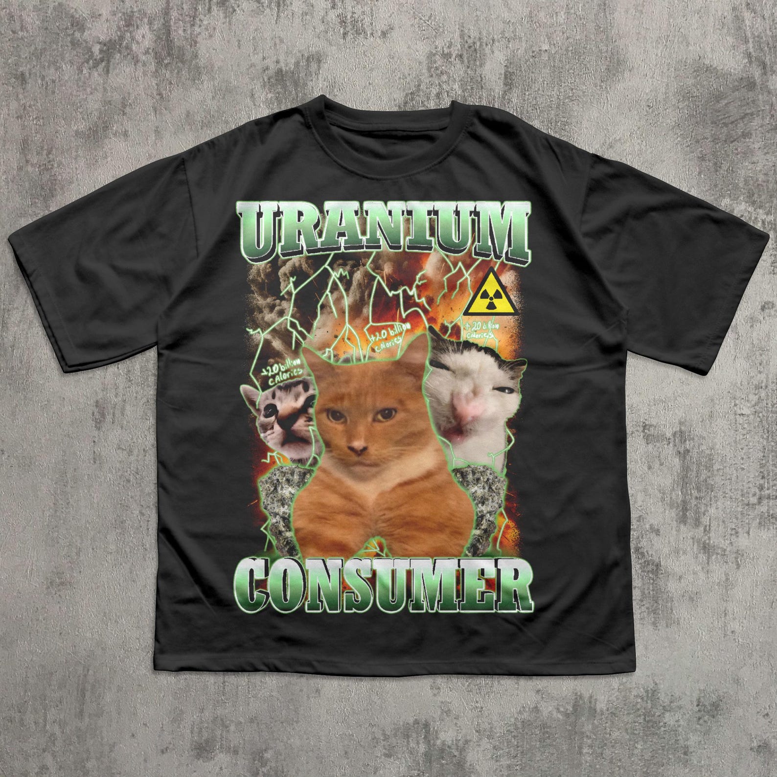 Uranium Consumer Funny Cat Dank Memes Tee Shirt Gift for Woman and Man, Ugly Shirts, Unhinged Clothes, Inappropriate T shirt, Silly Gifts L