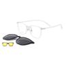 Stylish 3 In 1 Square Ultralight TR90 Men's Polarized Clip-On Sunglasses And Night Vision Glasses Frames for Driving & Outdoor