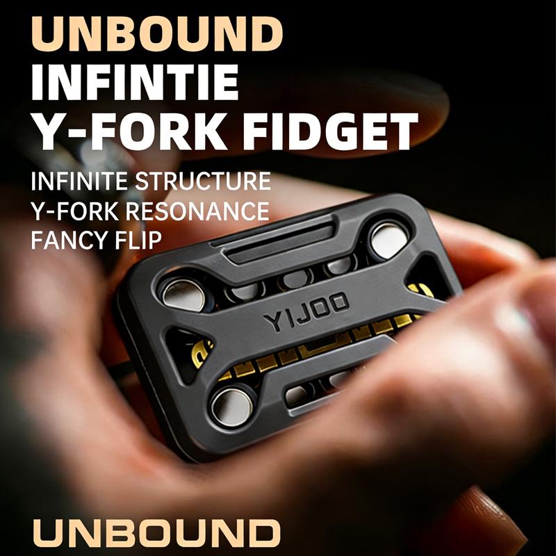 Position Infinite Metal Fidget Slider Tuning Fork Structure No Limit Travel Haptic Feedback Edc Stress Easing Toy For Adults