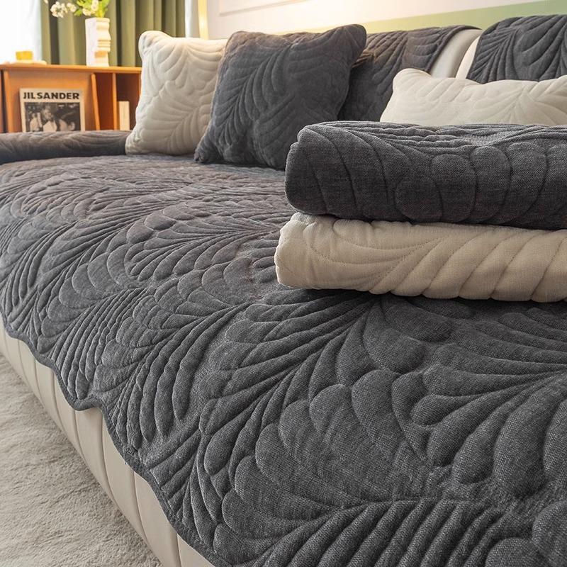 Подушка для дивана из синели, универсальная простая современная нескользящая подушка на четыре сезона, новая ткань для дивана с банановым листом, полотенце