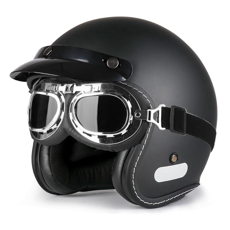 VGV 618 Open-Face-Helm, mehrere Visire zur freien Auswahl, integriertes Sonnenschild, Sicherheits-Fahrhelme für Damen und Herren für den Außenbereich