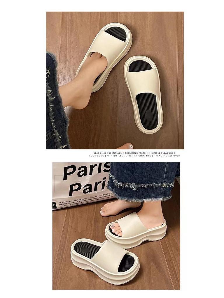 2024 Women's Thick-Soled EVA Sandals: Soft, Non-Slip, Deodorant, Height-Boosting, Summer Beach Slippers