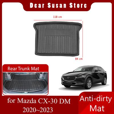 Car Rear Trunk Mat for Mazda CX30 CX-30 DM 2020~2023 Foot Liner Parts Carpet Tray Pad Boot Rug Carg Cover Custom