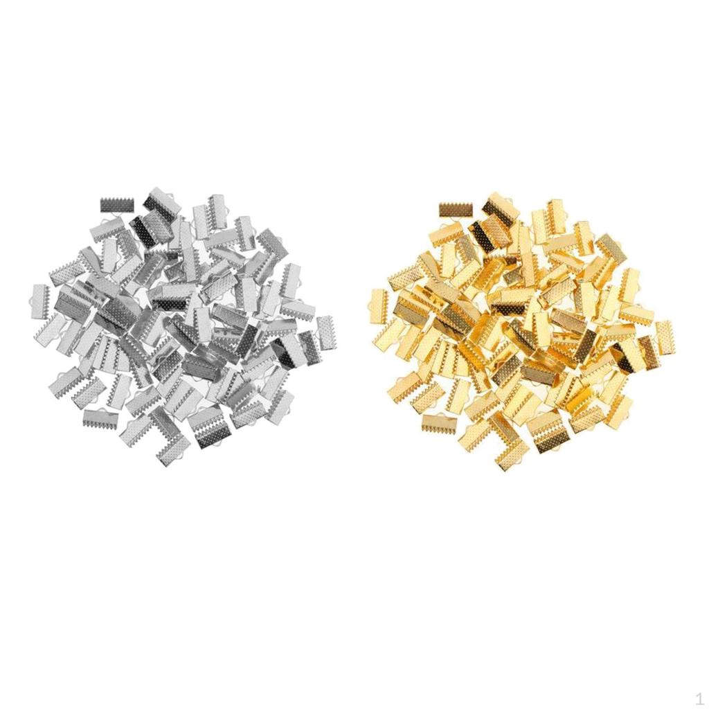 200pcs End Clamp Clasp Connector Fastener Hold Thick Firmly Good Coverage for Leather Ribbon