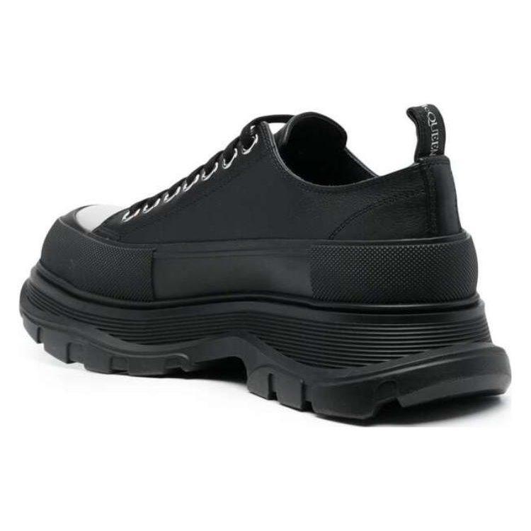 Alexander McQueen Tread Slick Lace Up Shoes 'Black White Toe' 735815WHZ6N1081
