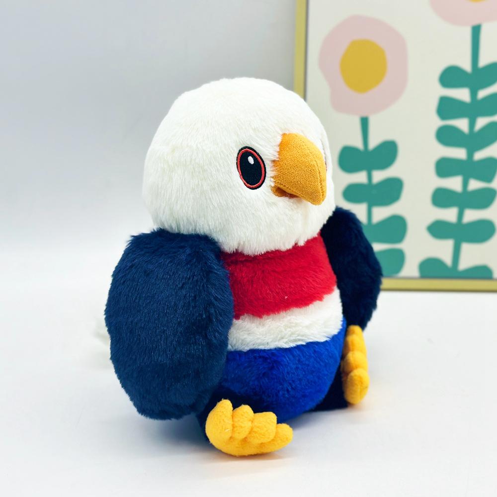 24cm Eagle Plush Toy-Patriotic American Flag Colors  Soft Stuffed Bald Eagle Gift for US Fans Kids 4th of July Decor Red White