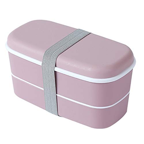 Microwaveable 2-Layer Lunch Box with Compartments, Leakproof Bento Box, Insulated Food Container, Pink