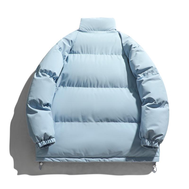 Unisex Puffer Jacket - Autumn/Winter Stand Collar, Cotton, Thick Outerwear for Couples