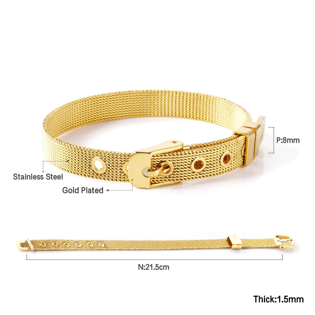Narrow Mesh Watch Strap Bracelet for Couple Adjustable Stainless Steel Women Men Watch Chain Belt Bangle Watchband Metal Jewelry