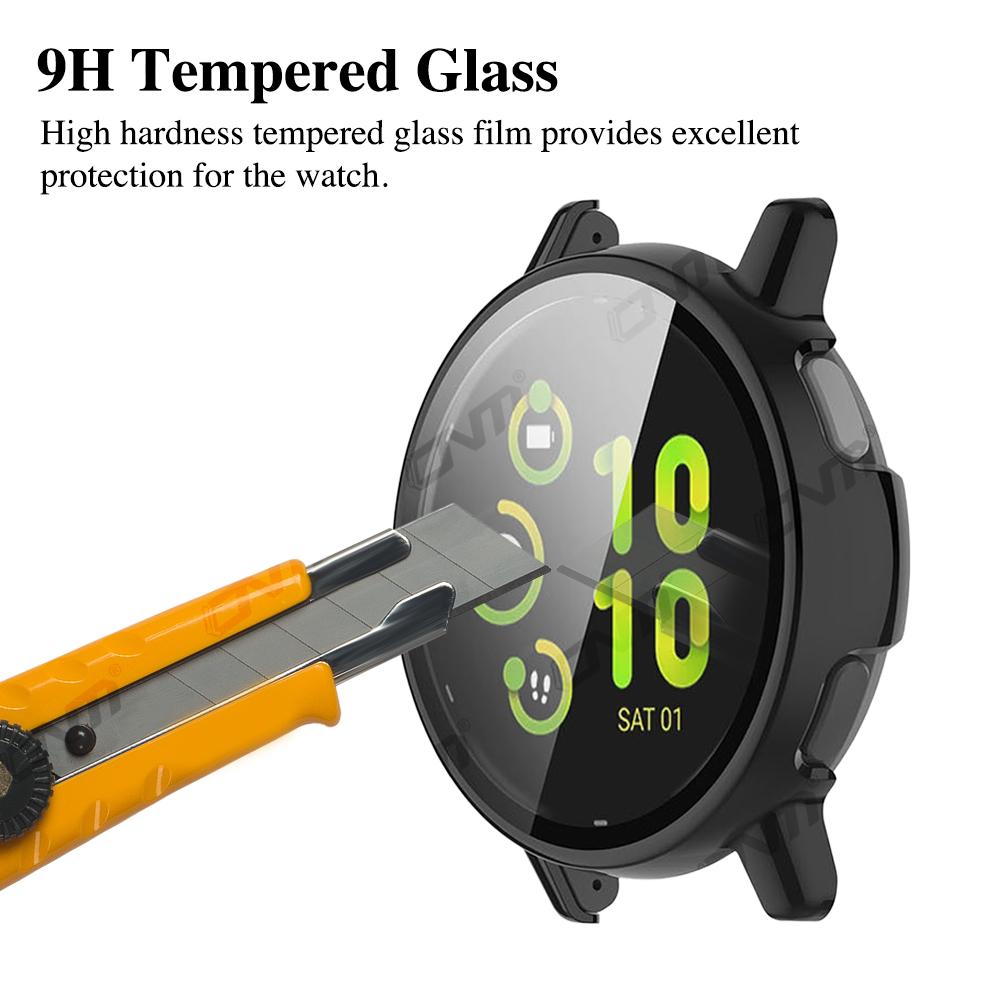 Premium PC Case+Tempered Glass for Garmin Vivoactive 5 Anti-scratch Screen Protector Film & Bumper Protective Cover Accessories