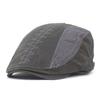 New Double-Embroidered Leather Patchwork Hat Cotton Men's Bent-Brim Beret Duckbill Cap