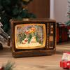 Christmas Decorations TV Music Box Ornaments with Falling Snow, Glowing Water-filled Ornaments, Christmas Gifts