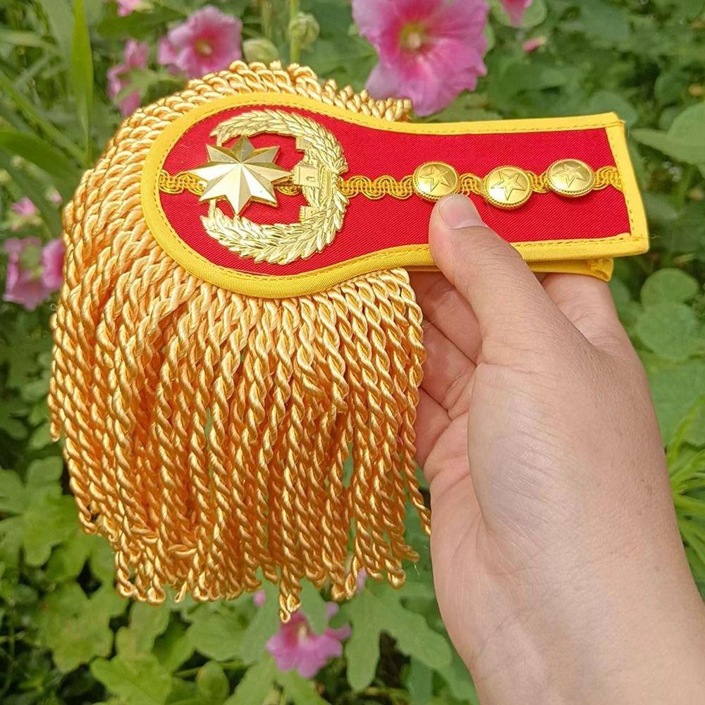 1Pair Multipurpose Tassel Fringe Epaulets Colorful Jackets Overcoats Epaulett for Drum Horn Band