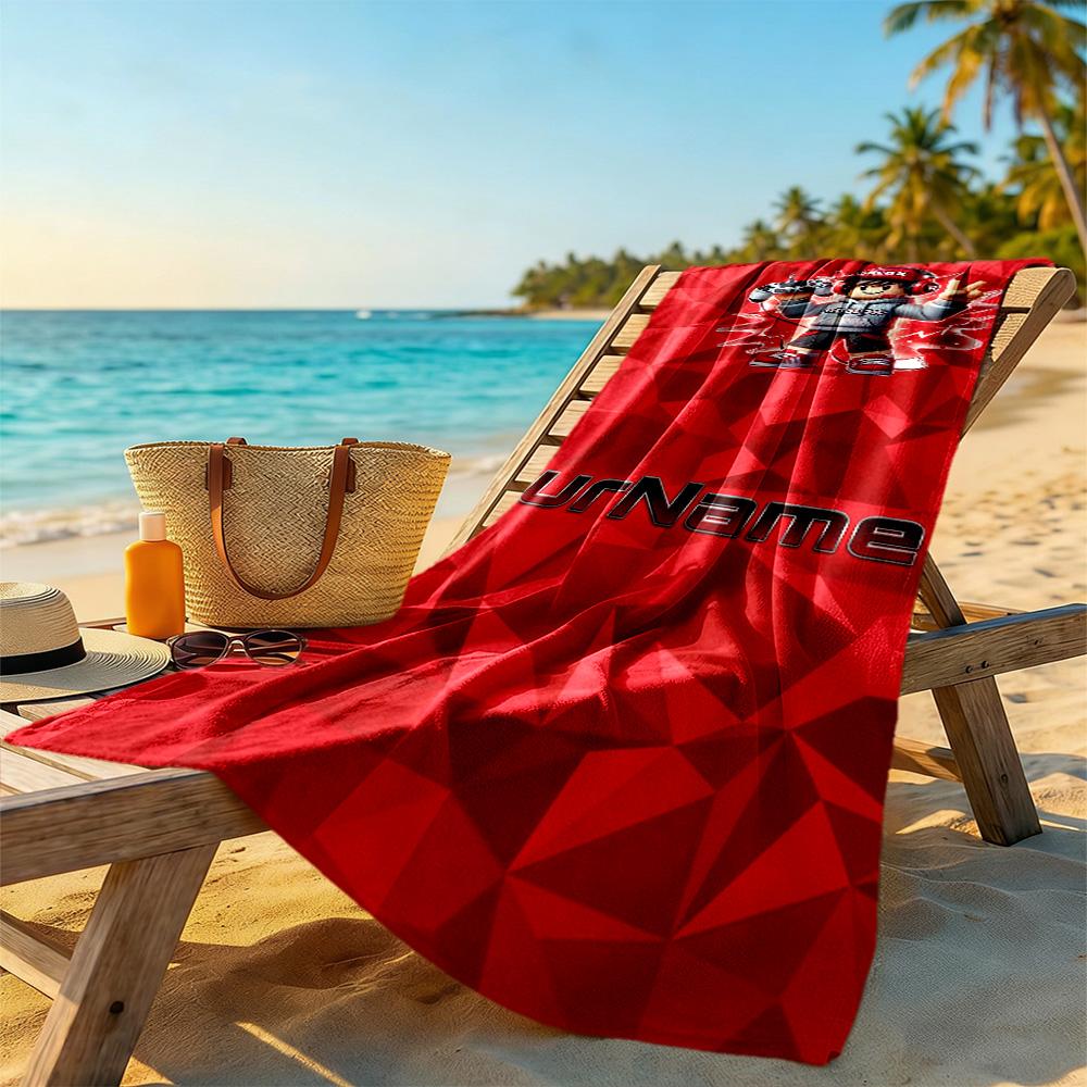 Roblox Personalisierbares Namens-Strandtuch Super Weich & Saugfähig Geeignet für Schwimmen, Fitnessstudio, Camping, Yoga, Urlaub