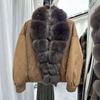 Winter new removable natural real fox fur collar down jacket women's fashion versatile thickened warm jacket