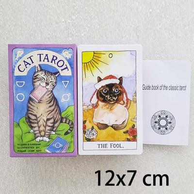 Manual de papel para jogos de cartas de tarô de gato 12x7 cm