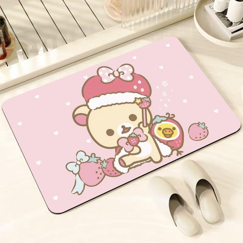 Einfache Bär Badezimmer Bodenmatte Cartoon niedlich saugfähig Kieselgur Bodenmatte Schlafzimmer Badezimmer Toilette Eingang Bodenmatte 40x60cm15.7x23.6in