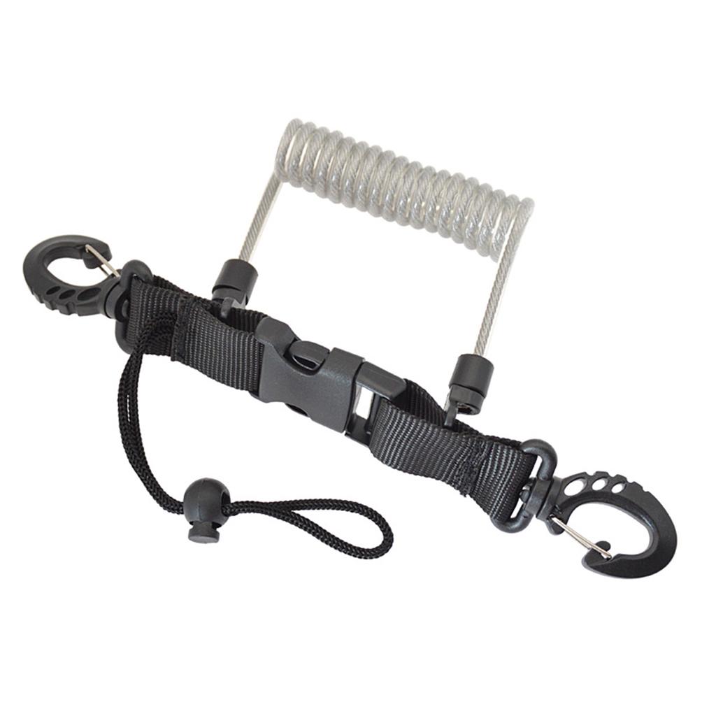 Spiral Coil Cable Anti lost Camera Flashlights Safety Leash for Diving Snorkelling Surfing Kayaking
