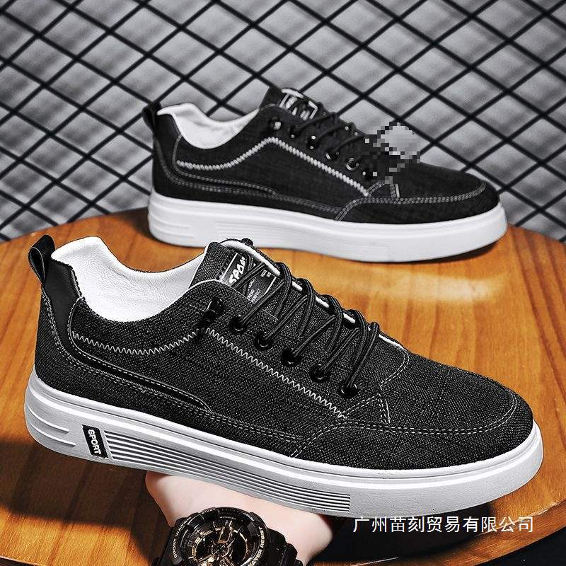 Spring breathable canvas men's shoes sports and leisure board shoes one pedal lazy cloth shoes student shoes men