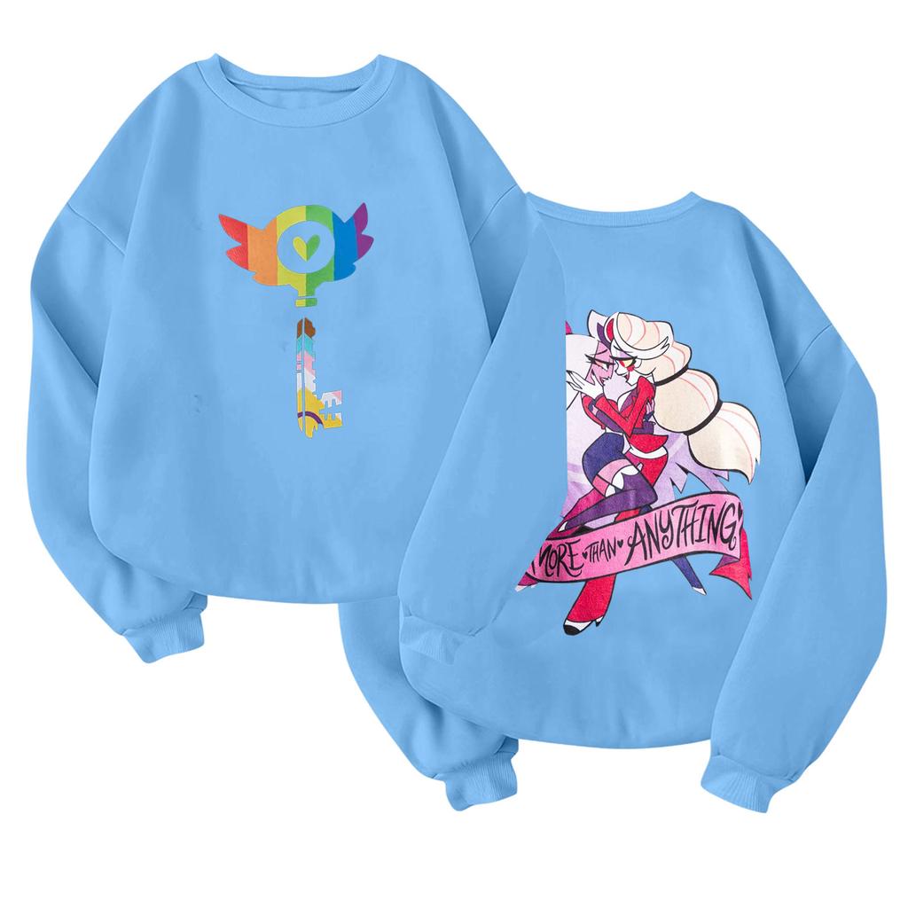 Dětský módní lehký pulovr s dlouhým rukávem a kulatým výstřihem s kapsami, tištěný pulovr