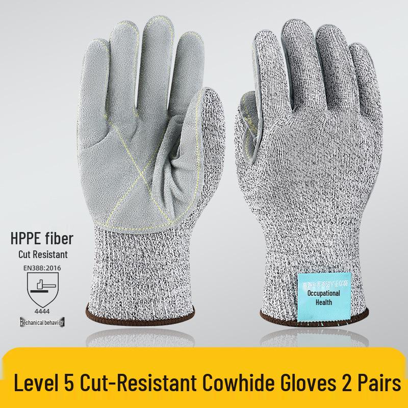 Level 5 Cut-Resistant Gloves: Anti-Slip, Wear-Resistant, Anti-Stab, for Kitchen, Outdoor, Woodworking, and Fishing Safety.