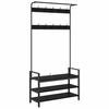 Coat Stand Black Oak Effect 95 X 34 X 184 Cm