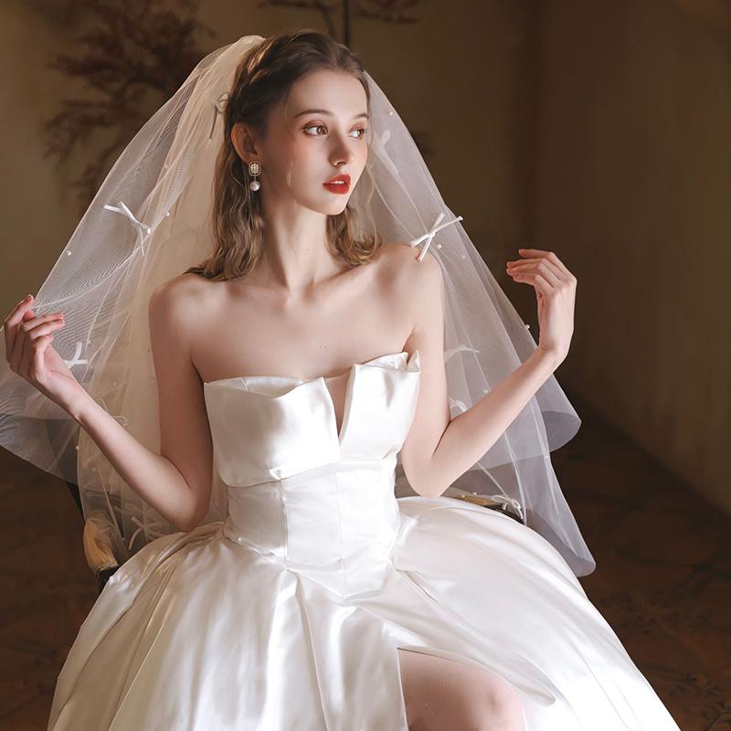 1 Stück Romantischer Verlobungs-Feenhafter Wald-Stil Braut Tüllschleier Braut Handgefertigter Blumenschmuck