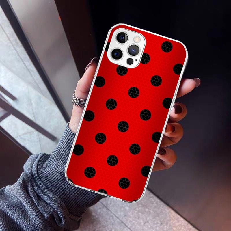 Insect Seven-Star ladybug Phone Case For iPhone 17 Air 11 13 Mini 14 15 Plus 16 12 Pro Max 16E SE 7 8 Pattern Soft TPU Back Cove