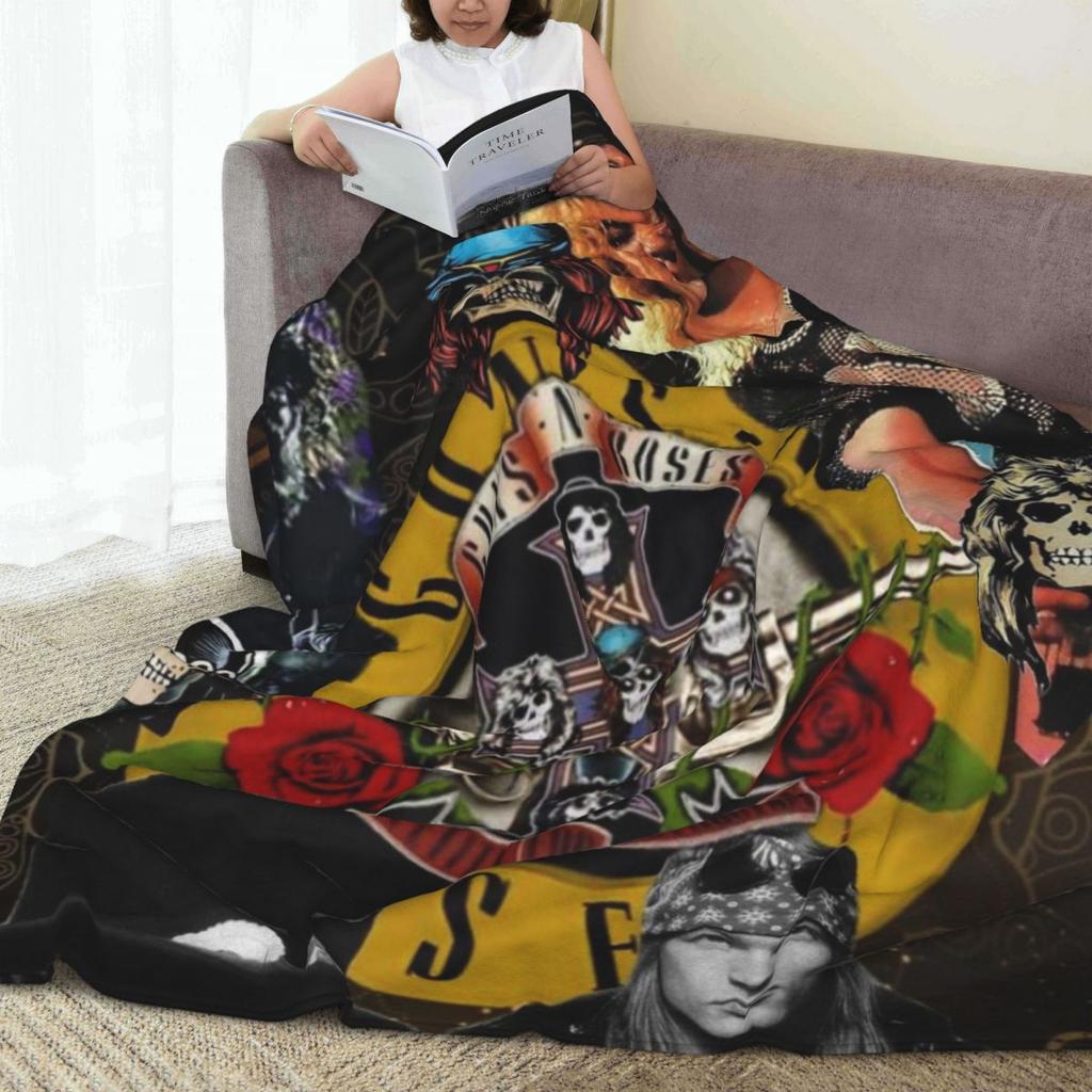 Guns N Roses Hard Rock Band  Blanket Fleece Sofa Throw Blanket Breathable for Home Bedroom Outdoor Throws Bedspread Quilt