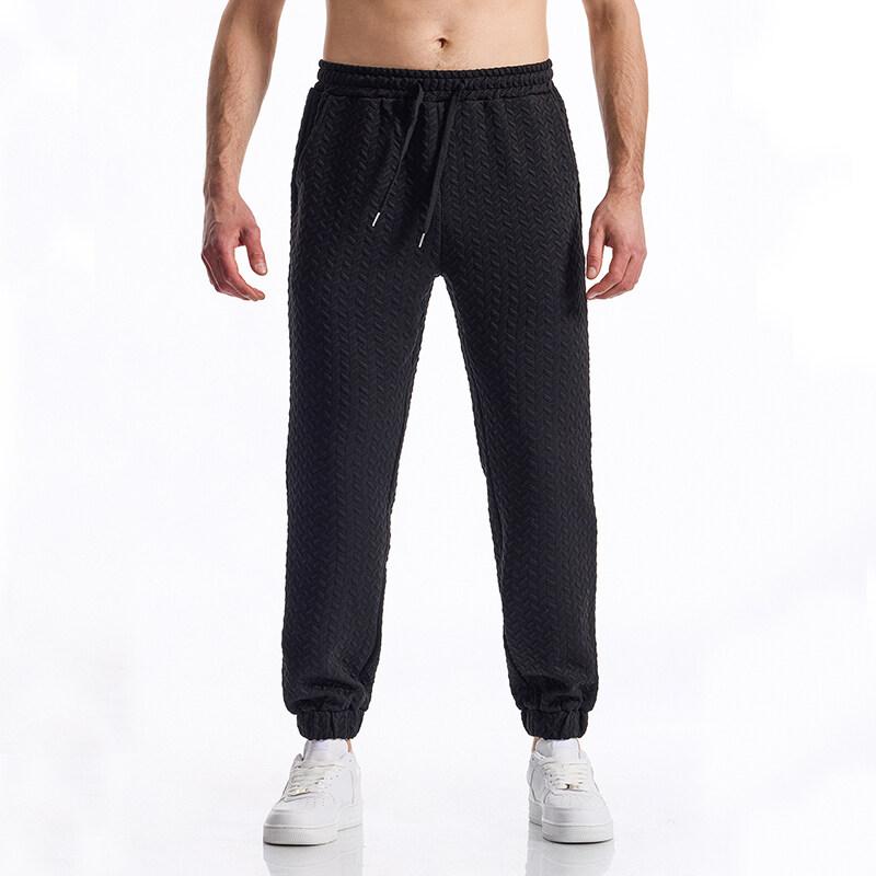 Herringbone Design Fabric Men's Casual Sports Pants Gym Sport Trousers Men Jogger Sweatpants Running Workout Jogging Long Pants