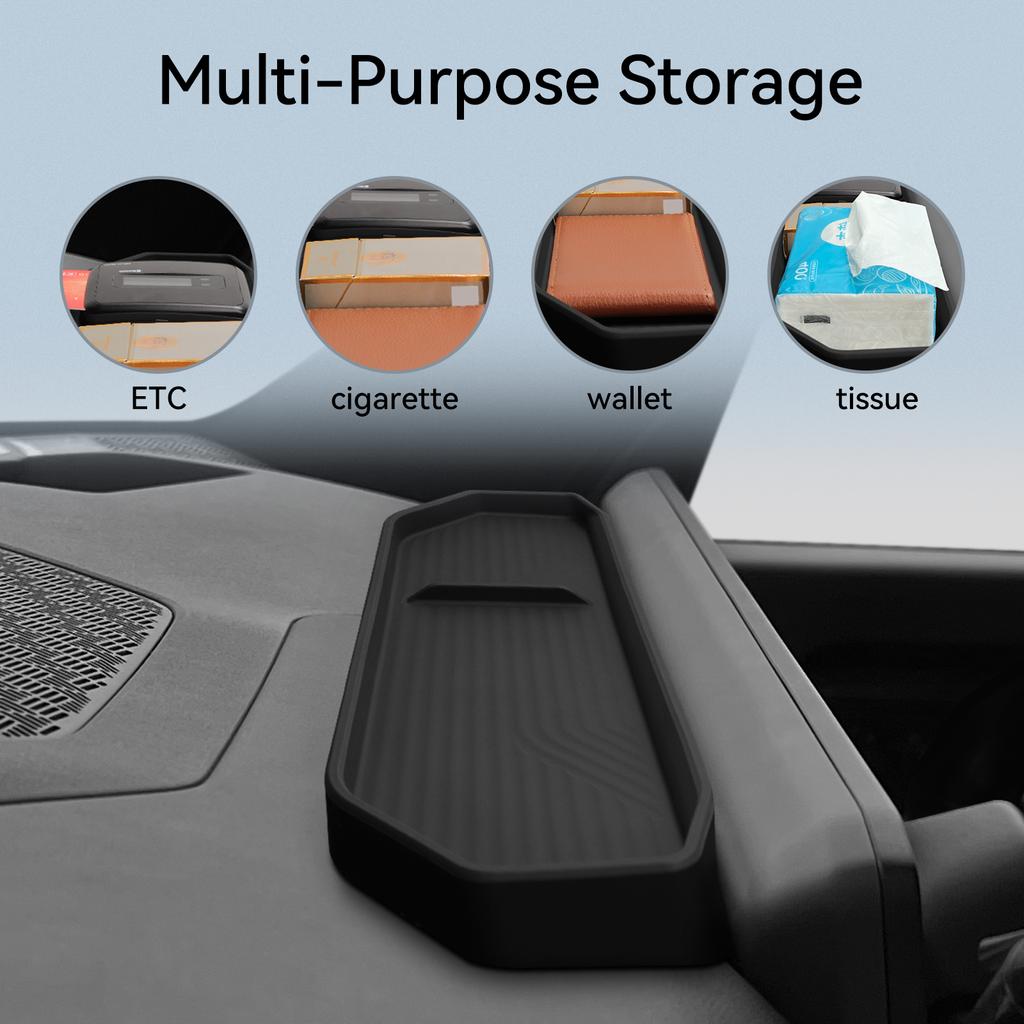 For Kia EV9 2025-2025 Car Dashboard Tray Silicone Center Console Hidden Storage Box Behind Screen Tidying Interior Accessories
