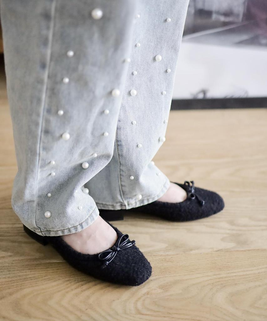 Pantofi stiletto cu toc mic, cu fundă și boa creț pentru femei [Sest], 23.0cm, Negru, dsp2208-BLK-230