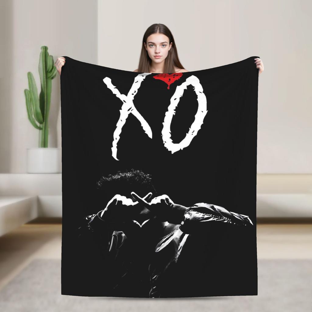 The Weeknd XO Album Flannel Blanket  Super Warm Throw Blanket for Home Decor Camping Pattern Bedspread Sofa Bed Cover